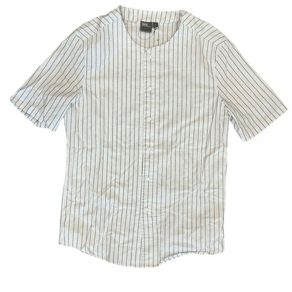 ASOS Men Baseball Striped Button Down Shirt - Picture 3 of 5